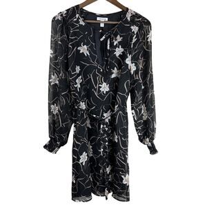 Elizabeth James Dress Small Floral Sheer‎ Long Sleeve Romantic Whimsy Flowy